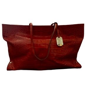 Furla Red Leather Tote Bag